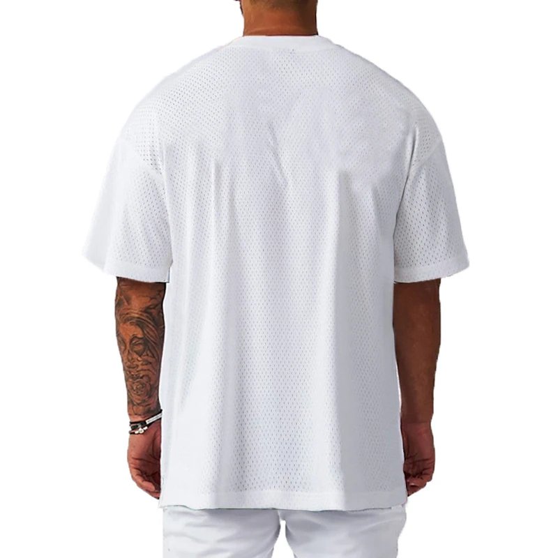 Men T-shirt Mesh Polyester Short Sleeve Oversize Loose Quick Dry Breathable Summer Gym Sport Outfit Men T-shirt Mesh Polyester Short Sleeve Oversize Loose Quick Dry Breathable Summer Gym Sport Outfit