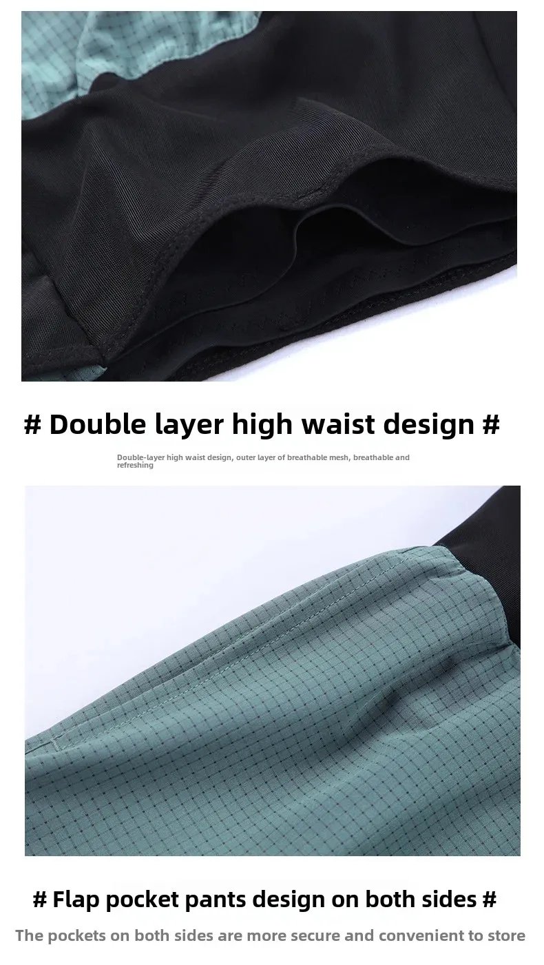 Men's 2-in-1 Triangular Lined Marathon Shorts Breathable and Quick Drying Fitness Training Men's Running Three Quarter Pants Men's 2-in-1 Triangular Lined Marathon Shorts Breathable and Quick Drying Fitness Training Men's Running Three Quarter Pants