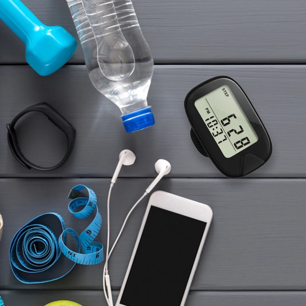 Walking Pedometer Portable Pedometer LCD Display Accurate Step Tracker Multi-Function Electronic Pedometer for Walking Running