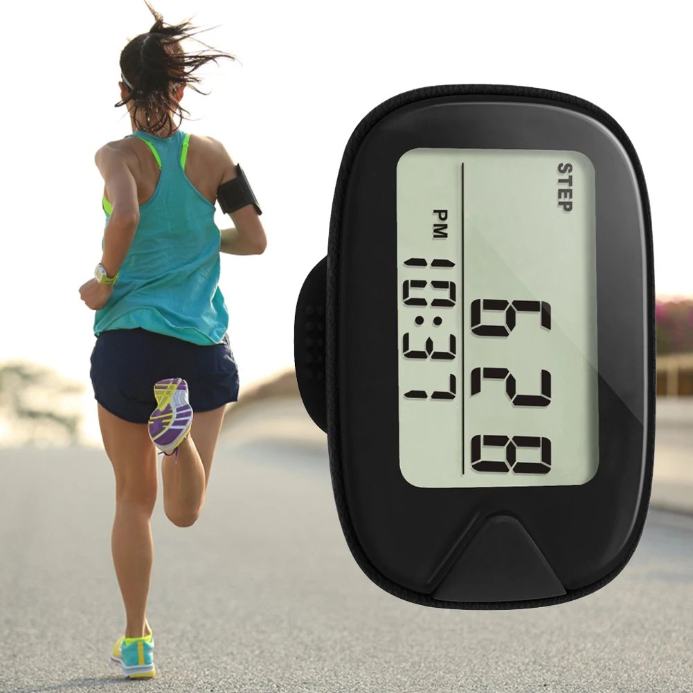 Walking Pedometer Portable Pedometer LCD Display Accurate Step Tracker Multi-Function Electronic Pedometer for Walking Running