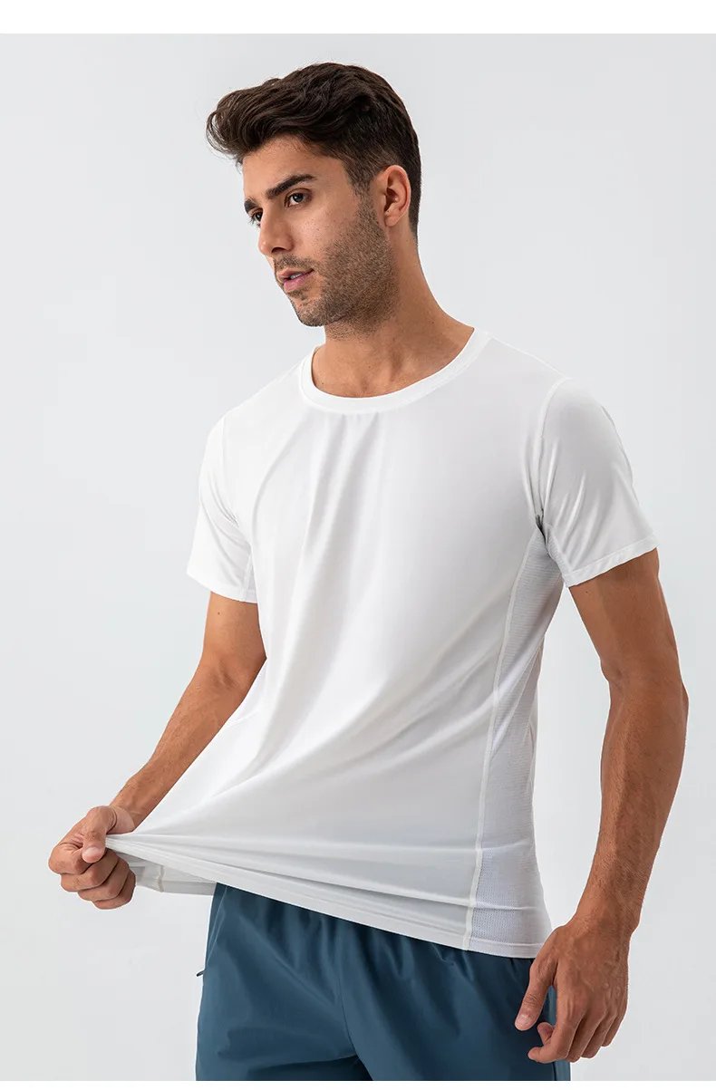 Quick Dry Sports T-Shirt Short Sleeve Men's Gym Fitness Training Tops Tee Man Running Workouts Sweatshirt Fitness Clothes Quick Dry Sports T-Shirt Short Sleeve Men's Gym Fitness Training Tops Tee Man Running Workouts Sweatshirt Fitness Clothes