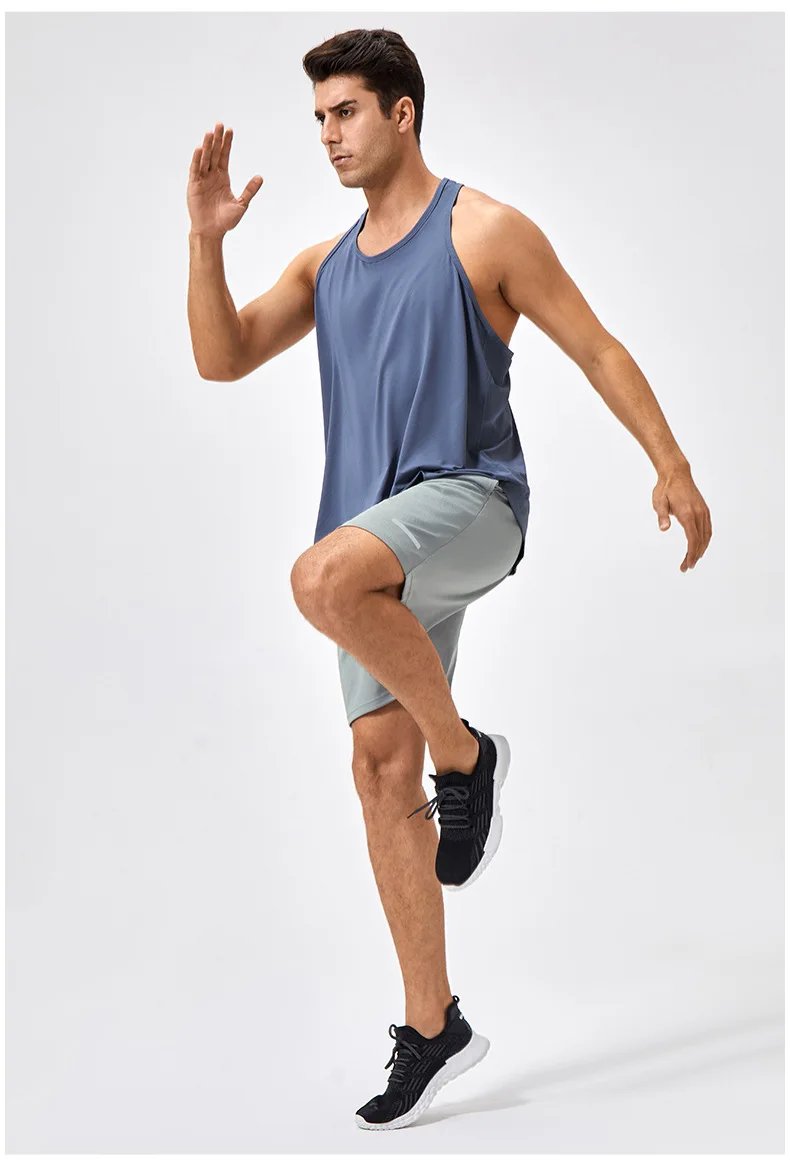 Men's Sleeveless Shirt Fitness Training Clothes Quick-drying Loose Gym Bodybuilding Tank Top Summer Men Solid Color Workout Vest Men's Sleeveless Shirt Fitness Training Clothes Quick-drying Loose Gym Bodybuilding Tank Top Summer Men Solid Color Workout Vest