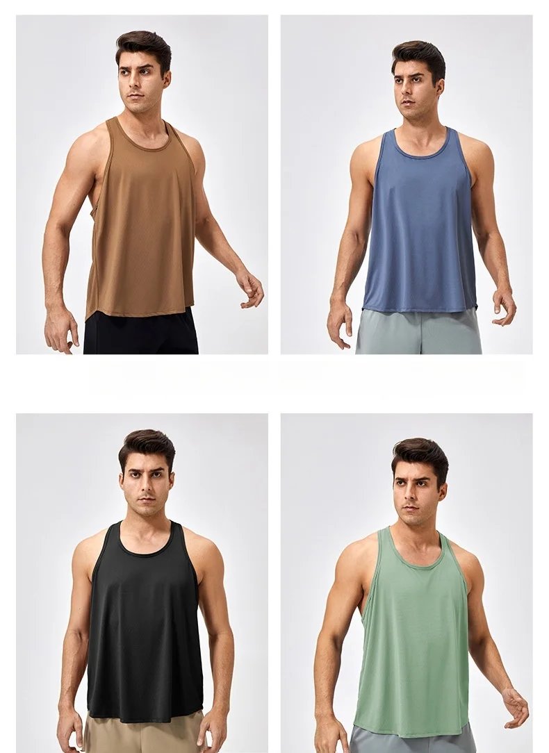 Men's Sleeveless Shirt Fitness Training Clothes Quick-drying Loose Gym Bodybuilding Tank Top Summer Men Solid Color Workout Vest Men's Sleeveless Shirt Fitness Training Clothes Quick-drying Loose Gym Bodybuilding Tank Top Summer Men Solid Color Workout Vest
