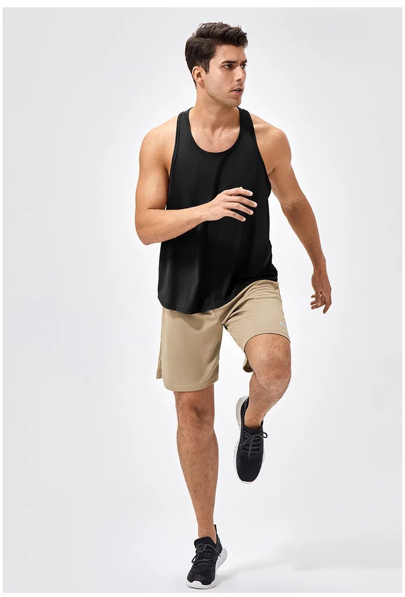 Men's Sleeveless Shirt Fitness Training Clothes Quick-drying Loose Gym Bodybuilding Tank Top Summer Men Solid Color Workout Vest Men's Sleeveless Shirt Fitness Training Clothes Quick-drying Loose Gym Bodybuilding Tank Top Summer Men Solid Color Workout Vest