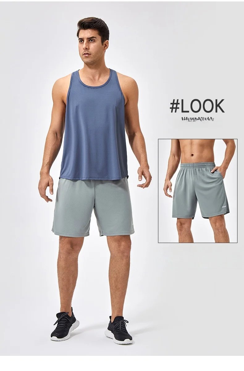 Men's Sleeveless Shirt Fitness Training Clothes Quick-drying Loose Gym Bodybuilding Tank Top Summer Men Solid Color Workout Vest Men's Sleeveless Shirt Fitness Training Clothes Quick-drying Loose Gym Bodybuilding Tank Top Summer Men Solid Color Workout Vest