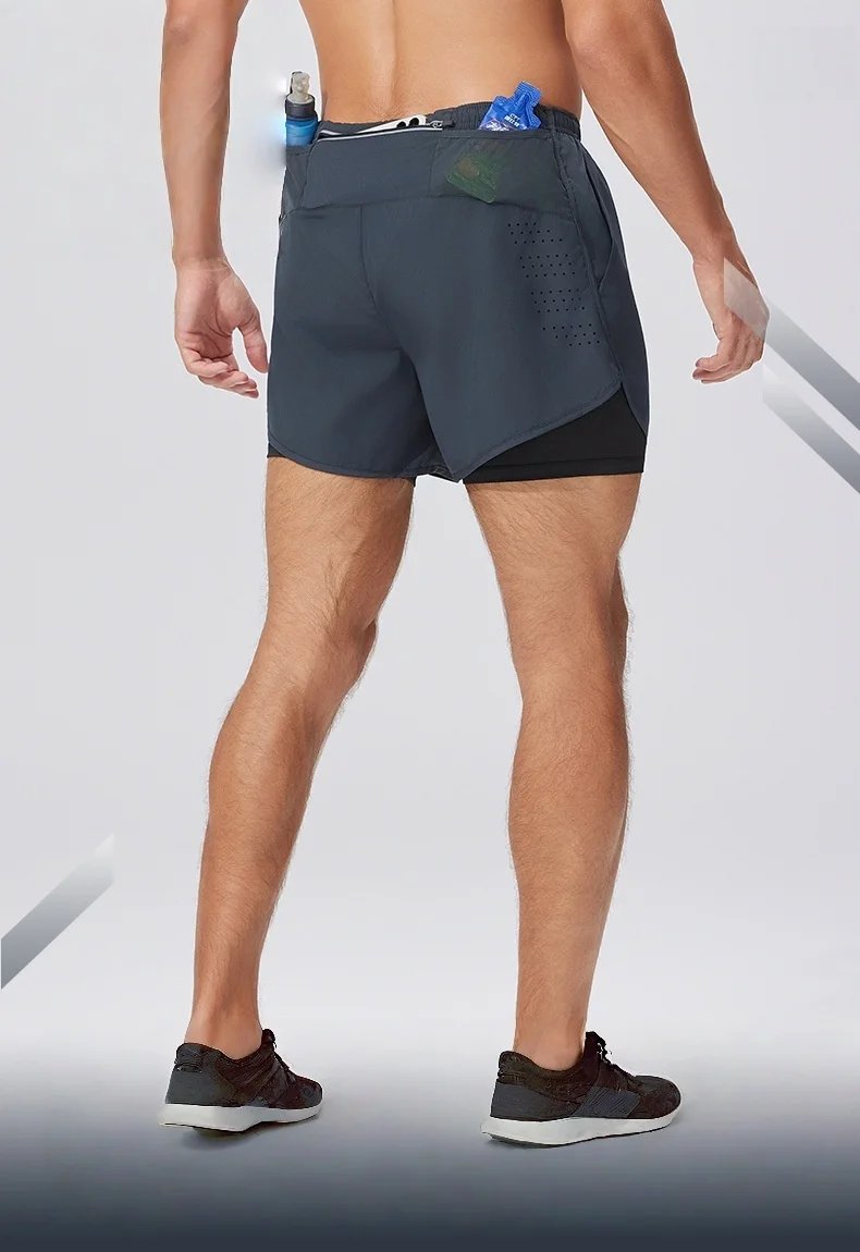 2026 New Men's Double Layer Quick-Drying Shorts for Running Men Breathable Elastic Gym Workout Sports Shorts Cycling Short Pants