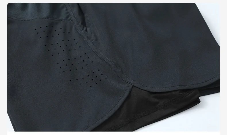 2026 New Men's Double Layer Quick-Drying Shorts for Running Men Breathable Elastic Gym Workout Sports Shorts Cycling Short Pants