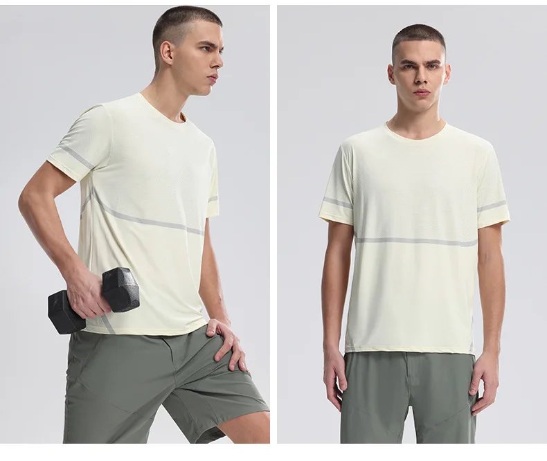 Summer Men's Running T-shirt Short Sleeve Sportswear Men Ice Silk Top Quick Dry Workout Tee Breathable Fitness Sports Sweatshirt Summer Men's Running T-shirt Short Sleeve Sportswear Men Ice Silk Top Quick Dry Workout Tee Breathable Fitness Sports Sweatshirt