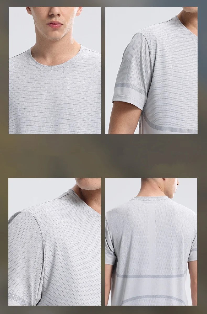 Summer Men's Running T-shirt Short Sleeve Sportswear Men Ice Silk Top Quick Dry Workout Tee Breathable Fitness Sports Sweatshirt Summer Men's Running T-shirt Short Sleeve Sportswear Men Ice Silk Top Quick Dry Workout Tee Breathable Fitness Sports Sweatshirt