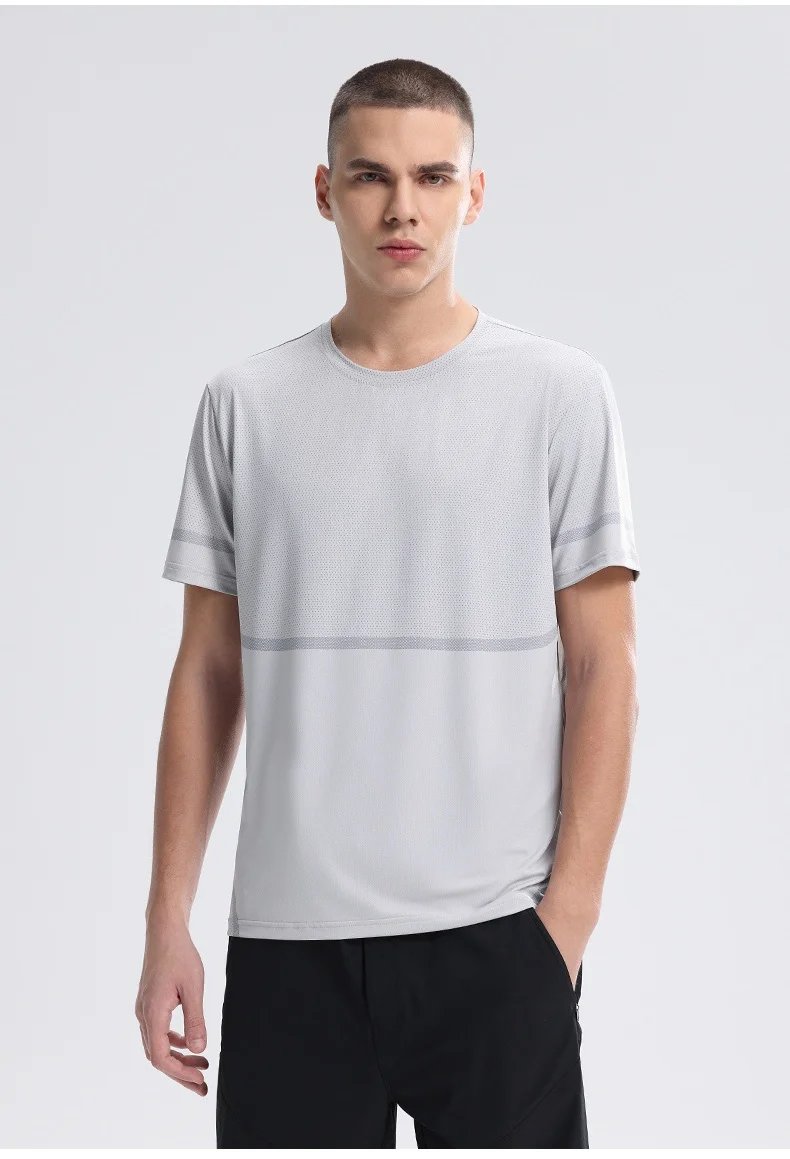 Summer Men's Running T-shirt Short Sleeve Sportswear Men Ice Silk Top Quick Dry Workout Tee Breathable Fitness Sports Sweatshirt Summer Men's Running T-shirt Short Sleeve Sportswear Men Ice Silk Top Quick Dry Workout Tee Breathable Fitness Sports Sweatshirt