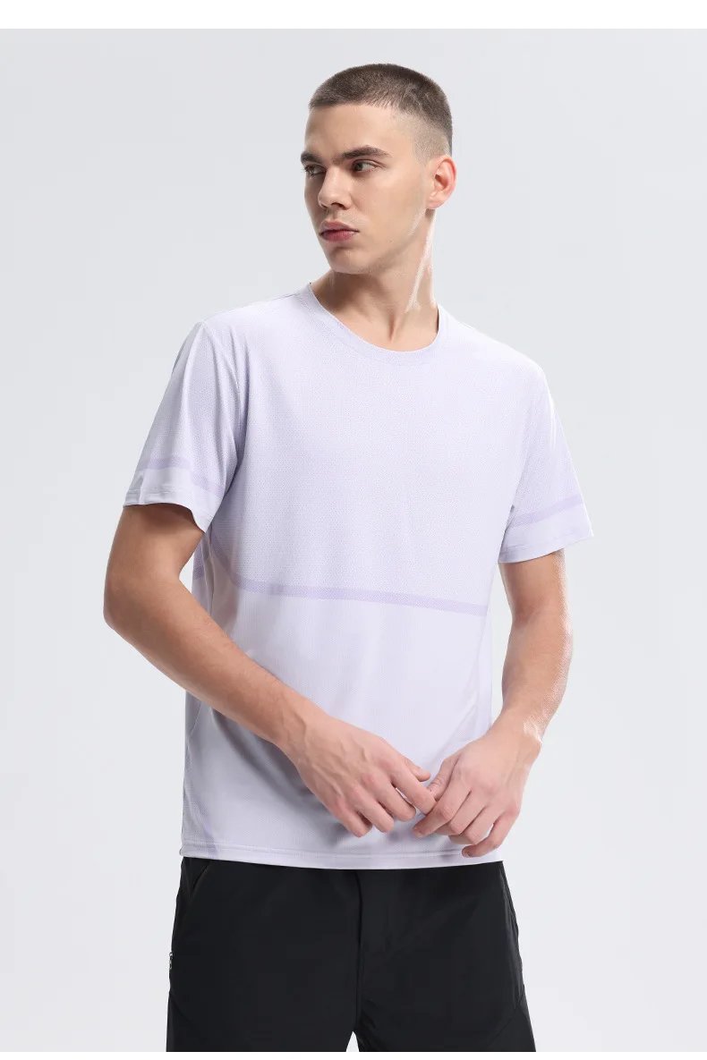 Summer Men's Running T-shirt Short Sleeve Sportswear Men Ice Silk Top Quick Dry Workout Tee Breathable Fitness Sports Sweatshirt Summer Men's Running T-shirt Short Sleeve Sportswear Men Ice Silk Top Quick Dry Workout Tee Breathable Fitness Sports Sweatshirt