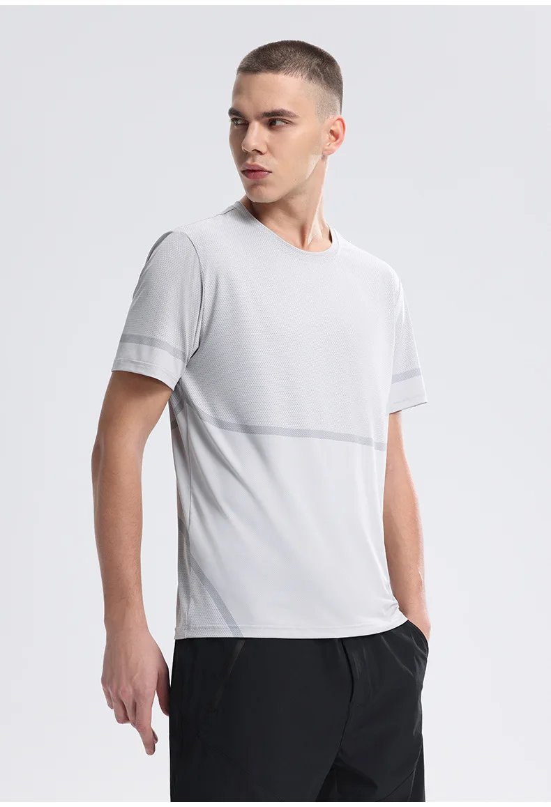 Summer Men's Running T-shirt Short Sleeve Sportswear Men Ice Silk Top Quick Dry Workout Tee Breathable Fitness Sports Sweatshirt Summer Men's Running T-shirt Short Sleeve Sportswear Men Ice Silk Top Quick Dry Workout Tee Breathable Fitness Sports Sweatshirt