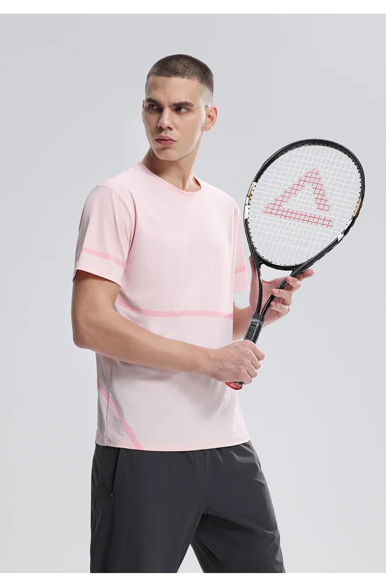 Summer Men's Running T-shirt Short Sleeve Sportswear Men Ice Silk Top Quick Dry Workout Tee Breathable Fitness Sports Sweatshirt Summer Men's Running T-shirt Short Sleeve Sportswear Men Ice Silk Top Quick Dry Workout Tee Breathable Fitness Sports Sweatshirt