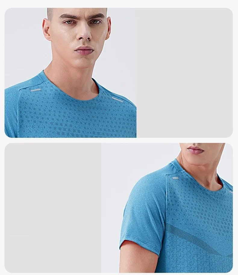 Men's Fitness Sports Ice Silk T-shirt Short Sleeves Summer Gym Running Fitness Tops Tee Outdoor Recreation Breathable T-Shirt Men's Fitness Sports Ice Silk T-shirt Short Sleeves Summer Gym Running Fitness Tops Tee Outdoor Recreation Breathable T-Shirt