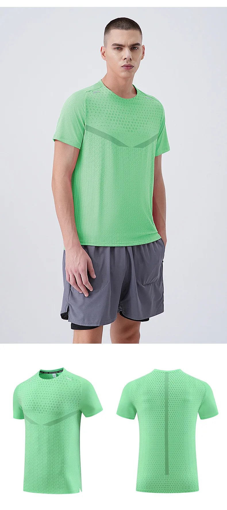 Men's Fitness Sports Ice Silk T-shirt Short Sleeves Summer Gym Running Fitness Tops Tee Outdoor Recreation Breathable T-Shirt Men's Fitness Sports Ice Silk T-shirt Short Sleeves Summer Gym Running Fitness Tops Tee Outdoor Recreation Breathable T-Shirt