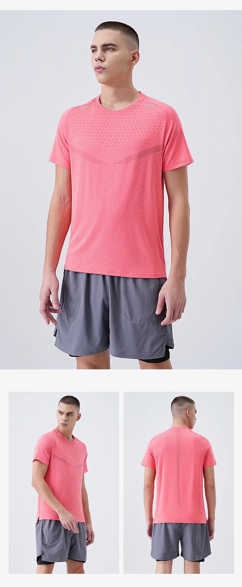 Men's Fitness Sports Ice Silk T-shirt Short Sleeves Summer Gym Running Fitness Tops Tee Outdoor Recreation Breathable T-Shirt Men's Fitness Sports Ice Silk T-shirt Short Sleeves Summer Gym Running Fitness Tops Tee Outdoor Recreation Breathable T-Shirt