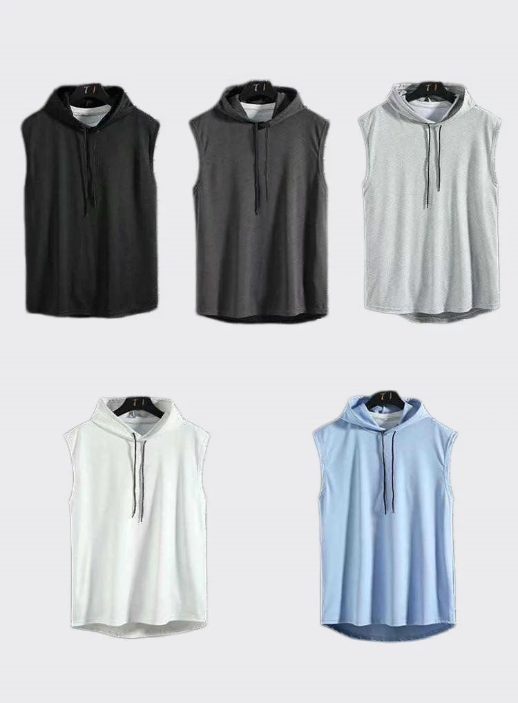 Men Hooded Running Vest Summer Fitness Sleeveless Shirt Quick Dry Bodybuilding Gym Tank Top Sports Singlets Men's Athletic Wear Men Hooded Running Vest Summer Fitness Sleeveless Shirt Quick Dry Bodybuilding Gym Tank Top Sports Singlets Men's Athletic Wear