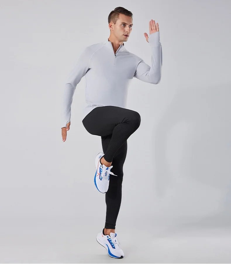 New Long Sleeve T-Shirt Half Zip Men Fitness Sports T-Shirt Men's Quick Dry Breathable Running Workout Sweatshirt Athletic Wear New Long Sleeve T-Shirt Half Zip Men Fitness Sports T-Shirt Men's Quick Dry Breathable Running Workout Sweatshirt Athletic Wear