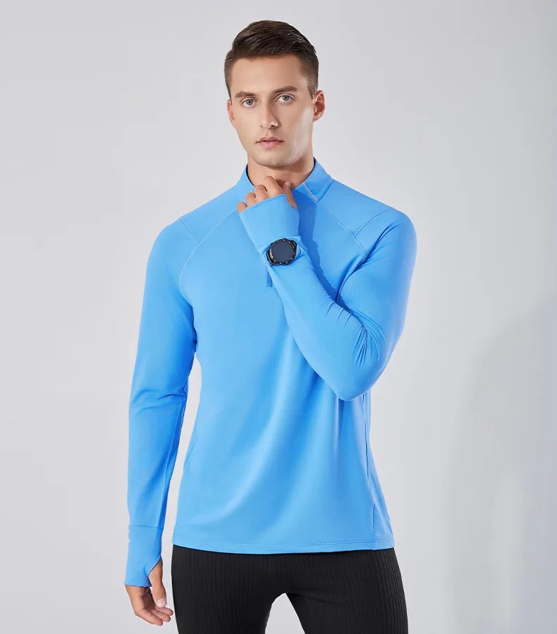 New Long Sleeve T-Shirt Half Zip Men Fitness Sports T-Shirt Men's Quick Dry Breathable Running Workout Sweatshirt Athletic Wear New Long Sleeve T-Shirt Half Zip Men Fitness Sports T-Shirt Men's Quick Dry Breathable Running Workout Sweatshirt Athletic Wear