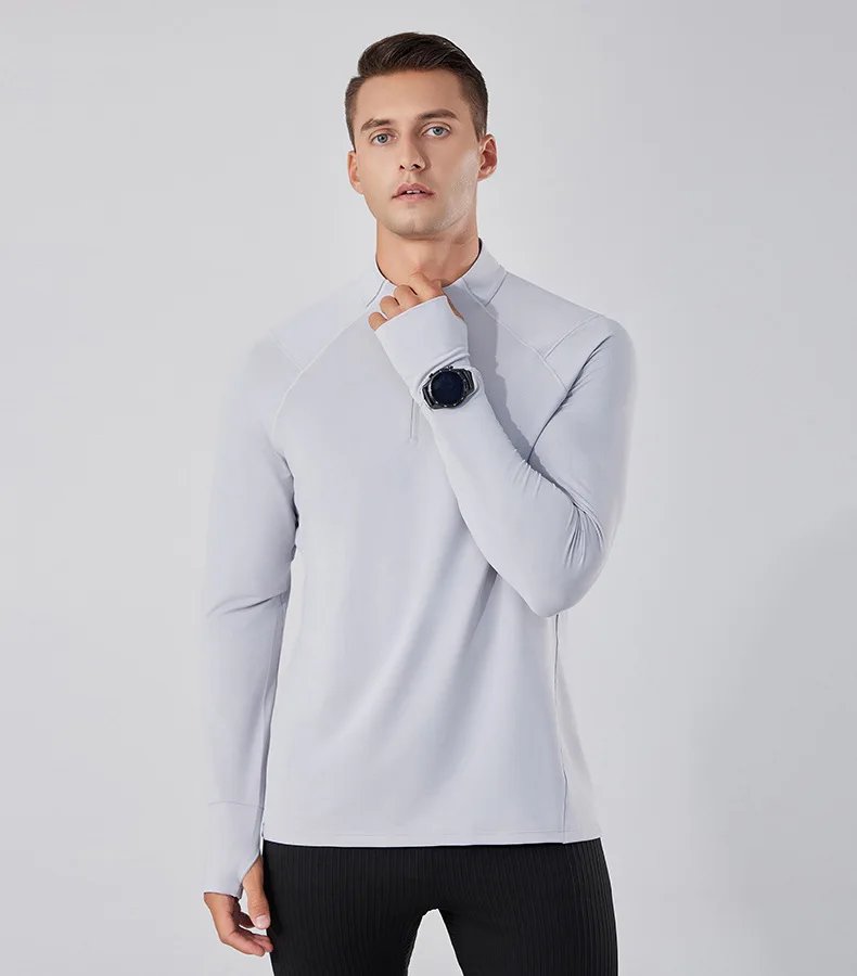 New Long Sleeve T-Shirt Half Zip Men Fitness Sports T-Shirt Men's Quick Dry Breathable Running Workout Sweatshirt Athletic Wear New Long Sleeve T-Shirt Half Zip Men Fitness Sports T-Shirt Men's Quick Dry Breathable Running Workout Sweatshirt Athletic Wear