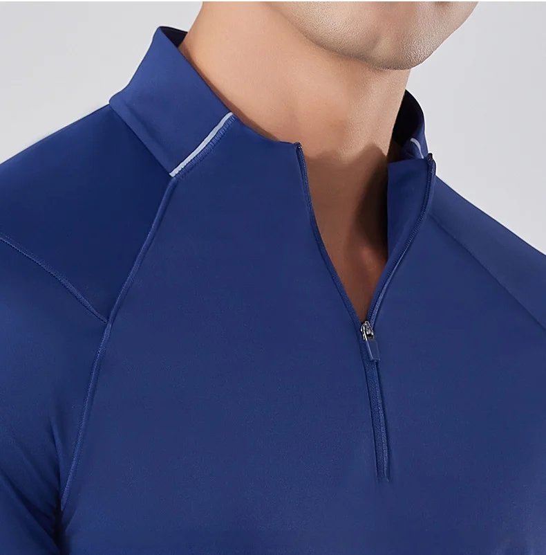 New Long Sleeve T-Shirt Half Zip Men Fitness Sports T-Shirt Men's Quick Dry Breathable Running Workout Sweatshirt Athletic Wear New Long Sleeve T-Shirt Half Zip Men Fitness Sports T-Shirt Men's Quick Dry Breathable Running Workout Sweatshirt Athletic Wear
