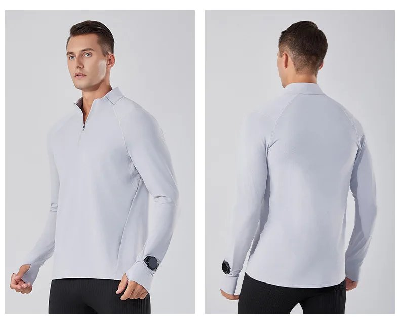 New Long Sleeve T-Shirt Half Zip Men Fitness Sports T-Shirt Men's Quick Dry Breathable Running Workout Sweatshirt Athletic Wear New Long Sleeve T-Shirt Half Zip Men Fitness Sports T-Shirt Men's Quick Dry Breathable Running Workout Sweatshirt Athletic Wear