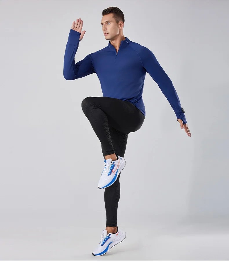 New Long Sleeve T-Shirt Half Zip Men Fitness Sports T-Shirt Men's Quick Dry Breathable Running Workout Sweatshirt Athletic Wear New Long Sleeve T-Shirt Half Zip Men Fitness Sports T-Shirt Men's Quick Dry Breathable Running Workout Sweatshirt Athletic Wear