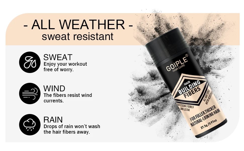 GOIPLE Professional Hair Building Fibers Powder Waterproof Long Lasting Unisex Natural Thickening Hair Anti-loss Fiber Products GOIPLE Professional Hair Building Fibers Powder Waterproof Long Lasting Unisex Natural Thickening Hair Anti-loss Fiber Products