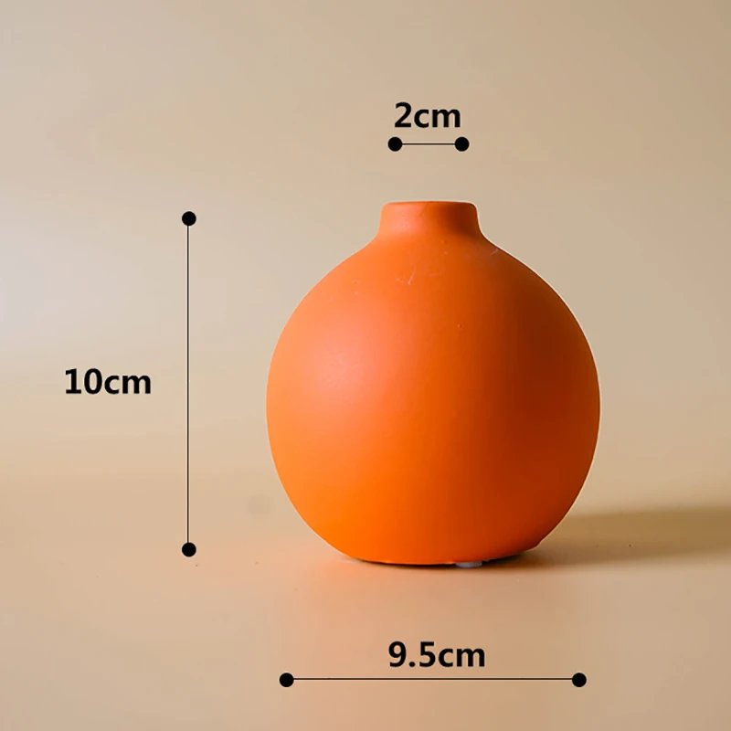 Nordic Ceramic Vase Solid Color Simple Art Flower Pot Decoration With Small Bottleneck For Table Shelf Dining Room - Image 4