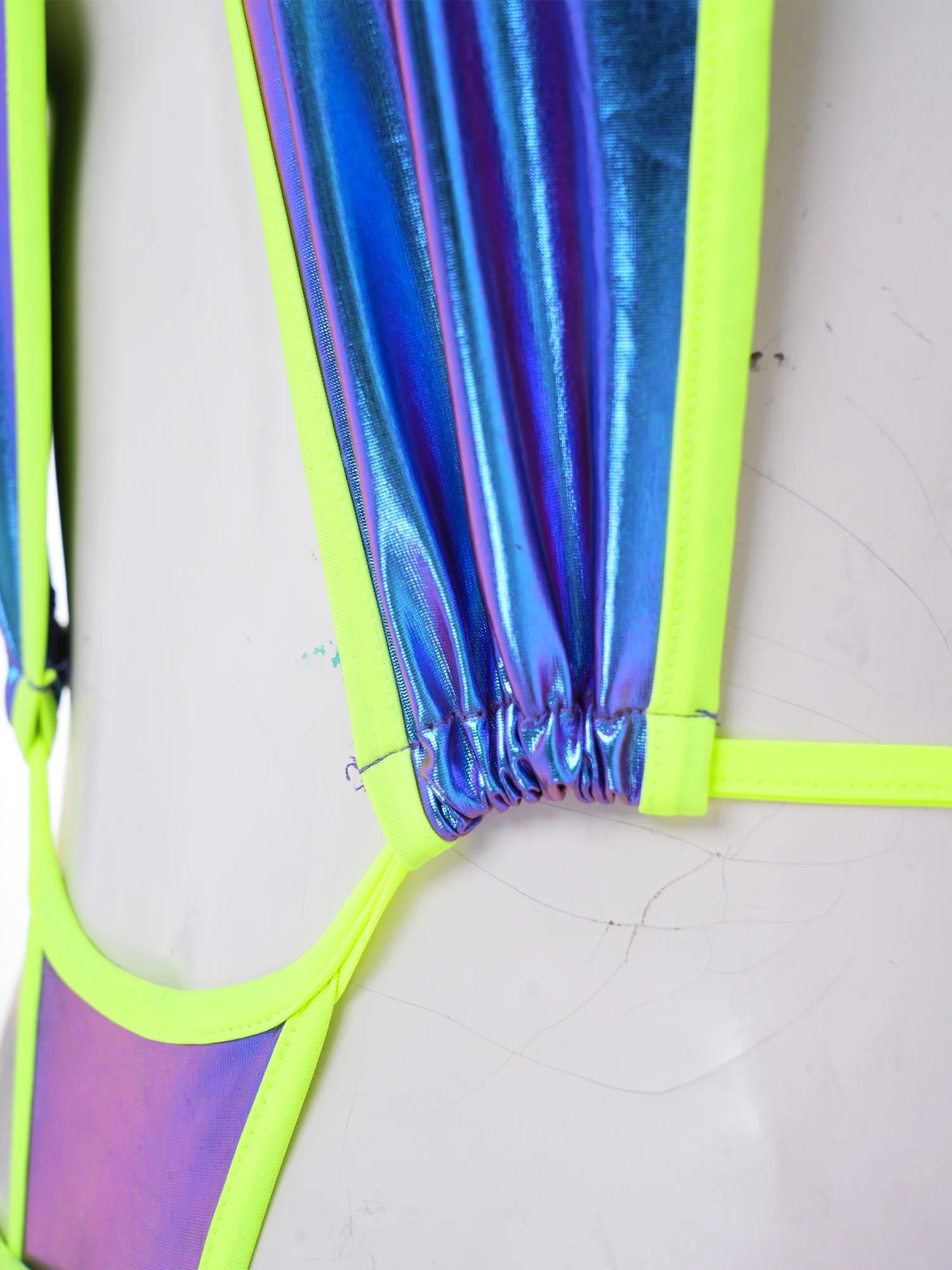 Womens Shiny Deep V Neck Monokini - Image 6