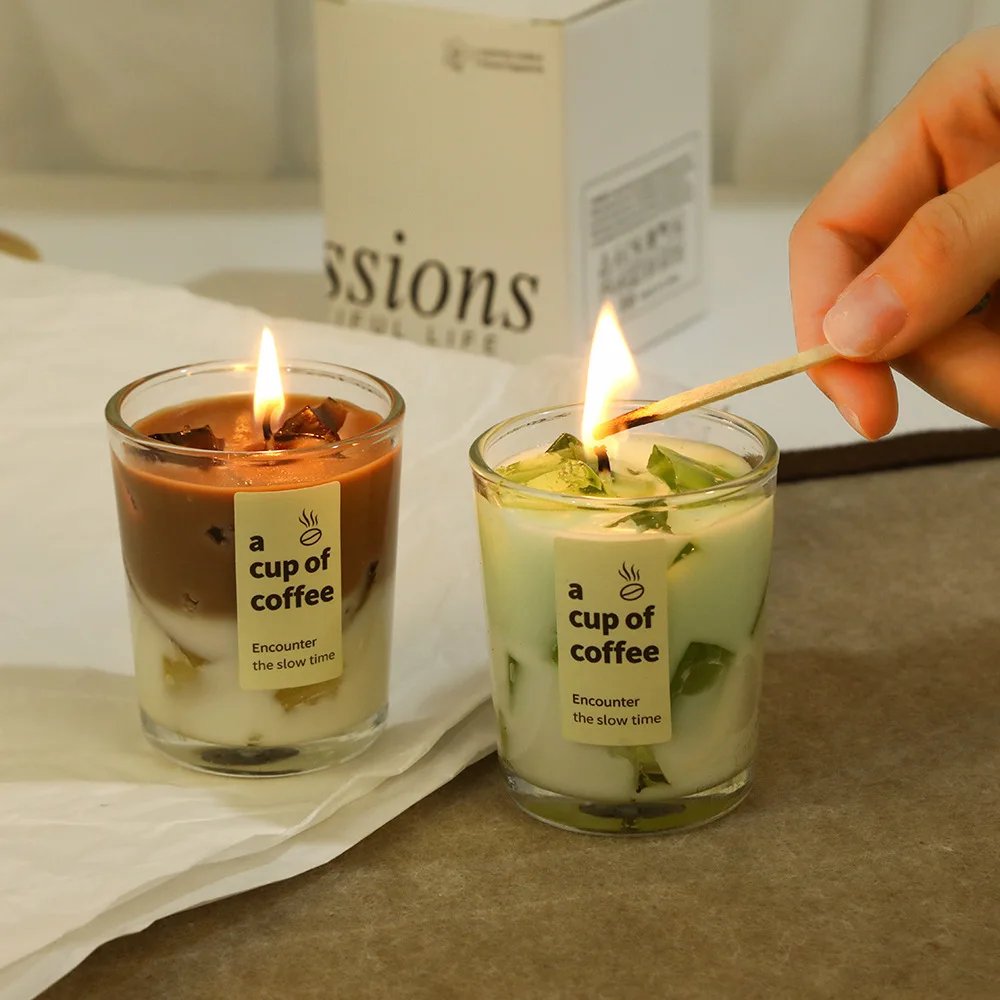 Coffee scented candle glass - Image 3