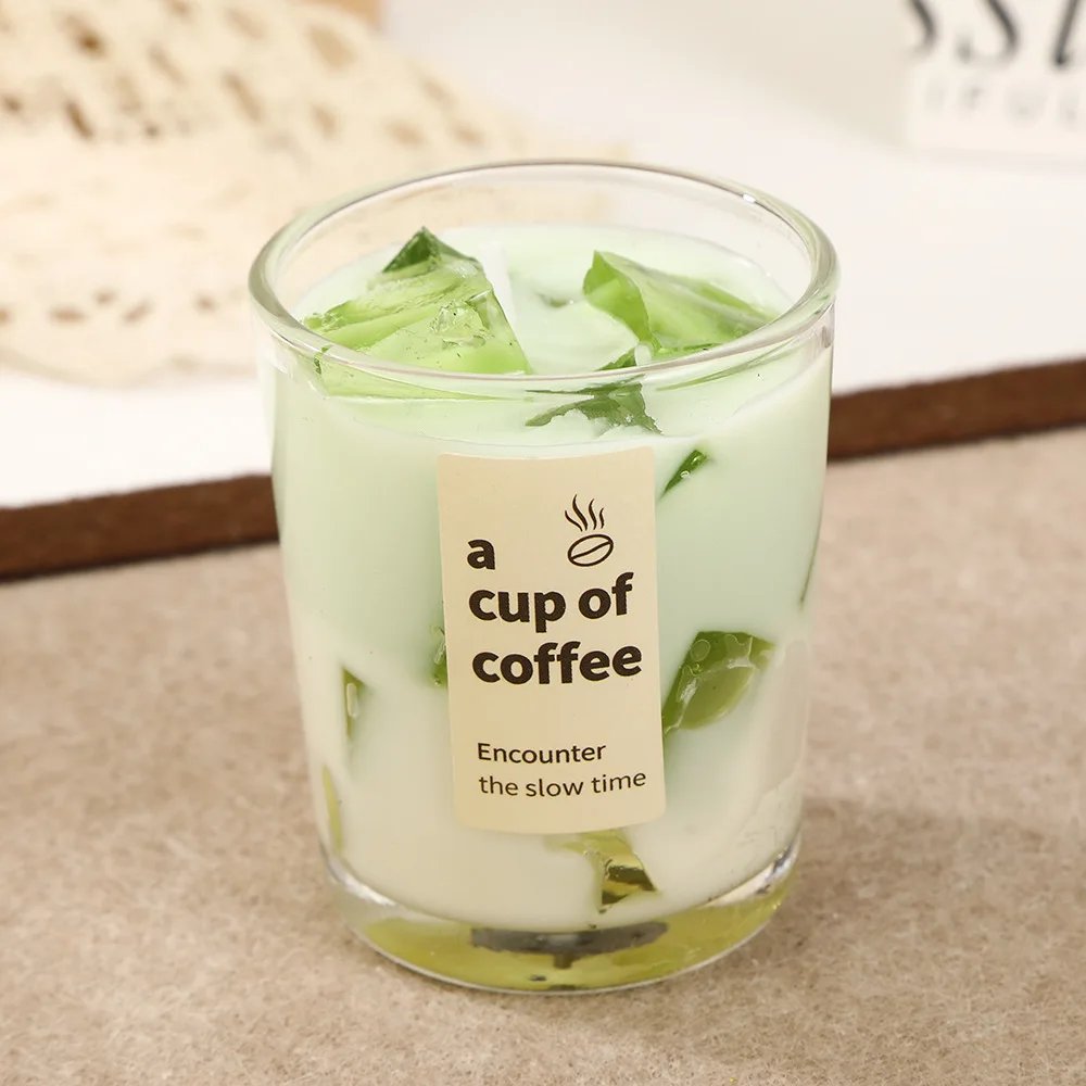 Coffee scented candle glass design ins wind decorative candle home table ornament gift