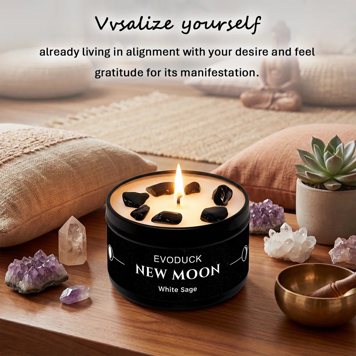 4PCS Moon Phase Crystal Scented Candles - Image 8
