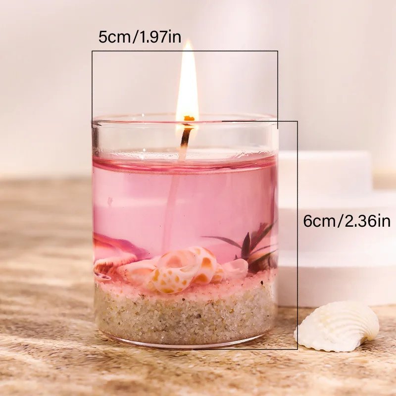 Handmade Ocean Jelly Wax Scented Candle, Smokeless Clear Shaped Aroma Ornament, Birthday Gift Home Decor