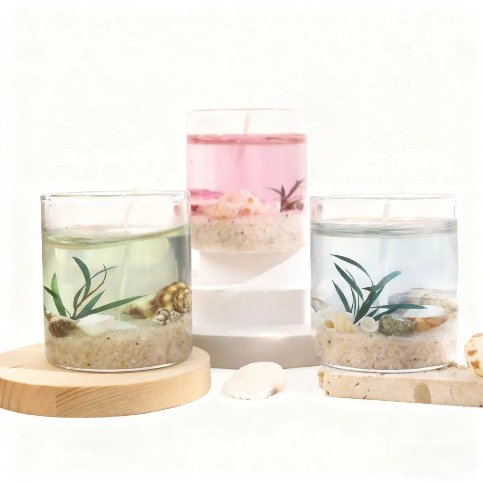 Handmade Ocean Jelly Wax Scented Candle, Smokeless Clear Shaped Aroma Ornament, Birthday Gift Home Decor