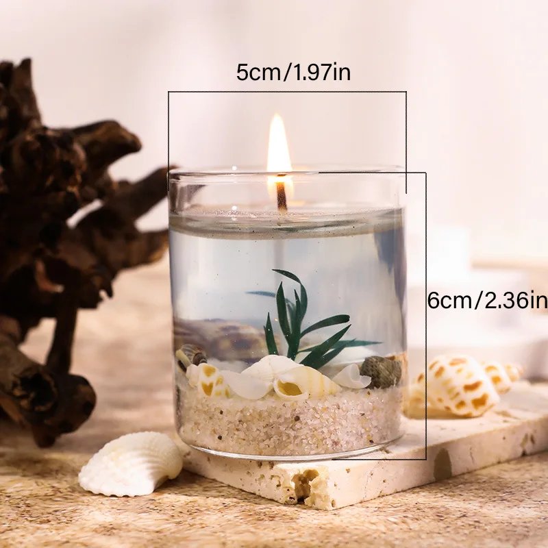 Handmade Ocean Jelly Wax Scented Candle, Smokeless Clear Shaped Aroma Ornament, Birthday Gift Home Decor