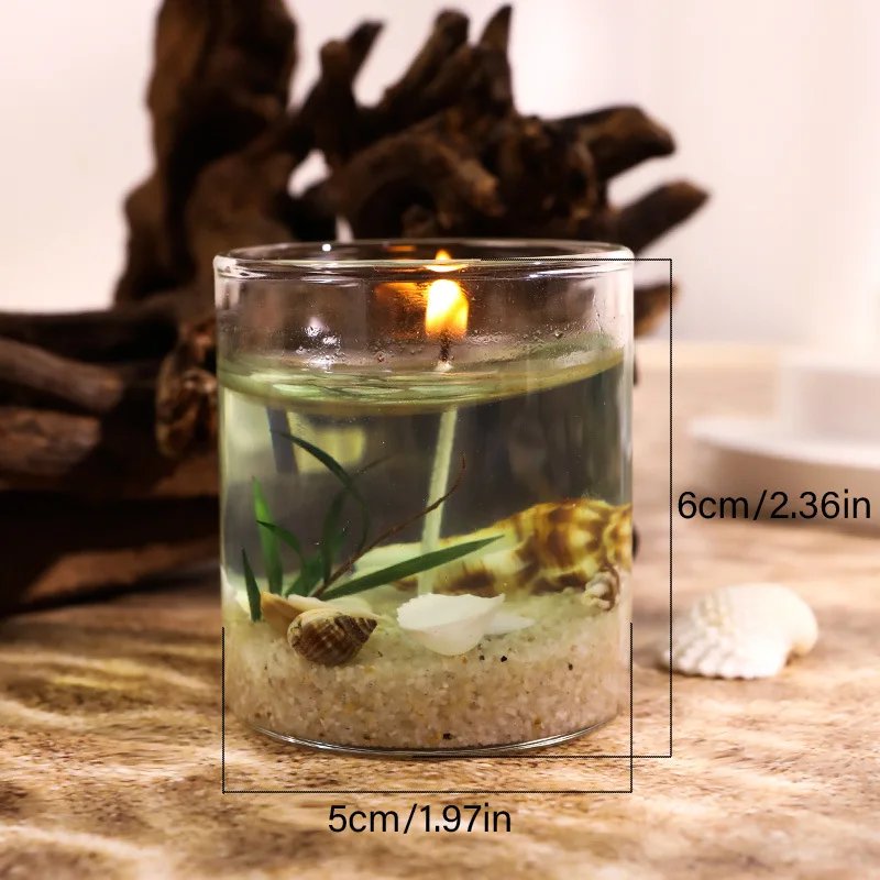 Handmade Ocean Jelly Wax Scented Candle, Smokeless Clear Shaped Aroma Ornament, Birthday Gift Home Decor